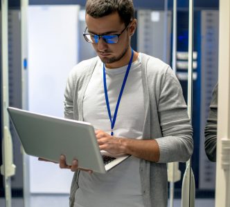Engineer Managing Supercomputer Network